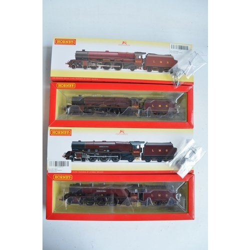 1075 - Three boxed OO gauge electric steam train models from Hornby, all LMS crimson livery to include R333... 