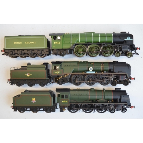 1078 - Three boxed OO gauge electric steam train models from Hornby to include R3468 BR Rebuilt Battle Of B... 