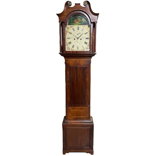 1228A - Jon. (John) Bryson, Dalkeith, early 19th Century flame mahogany 8 day longcase clock, signed 13