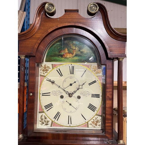 1228A - Jon. (John) Bryson, Dalkeith, early 19th Century flame mahogany 8 day longcase clock, signed 13