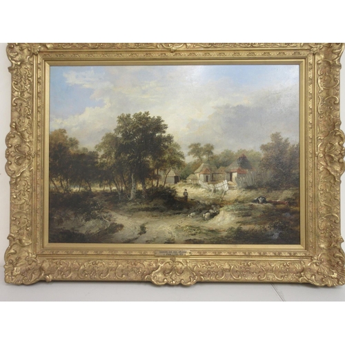 1315 - J. Stark (British 18th - 19th century); 'Cadmore End, High Wycombe' oil on panel, 48cm x 68cm titled... 