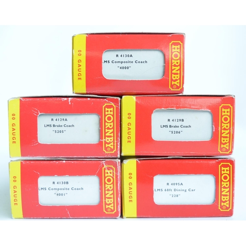 1133 - Nine OO gauge LMS/ex-LMS crimson passenger/parcel coaches from Hornby, Mainline and Bachmann to incl... 