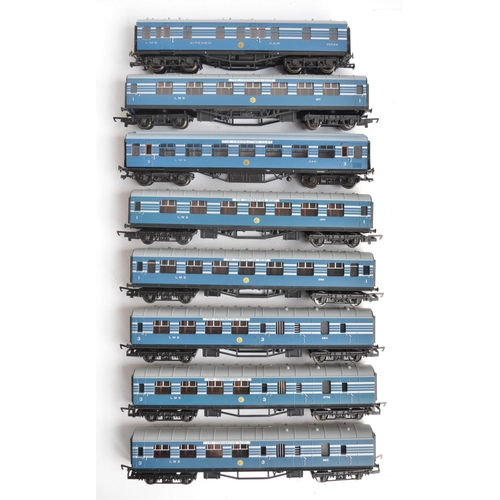 1134 - Eight boxed OO gauge LMS Coronation coaches from Hornby to include R4963A Stainier kitchen car and R... 