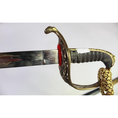 279 - C19th Austrian Army officers / State Officials dress sword, ornately designed brass guard, back, and... 