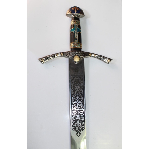 281 - Reenactors copies of King Arthur's Excalibur by Toledo of Spain, 104cm and The Sword of Joan of Arc ... 