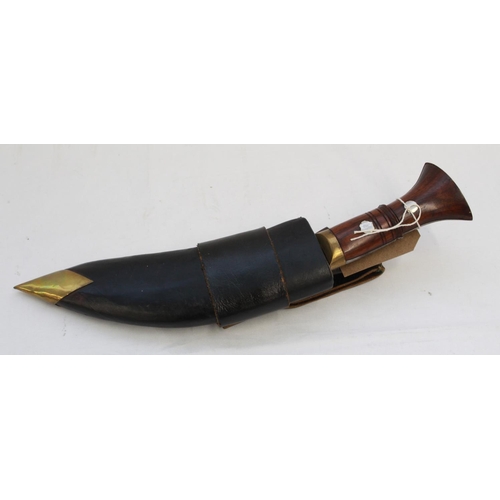 332 - C1940s Kukri with 'Gorkha Army' inscribed to blade, complete with original brass mounted sheath and ... 