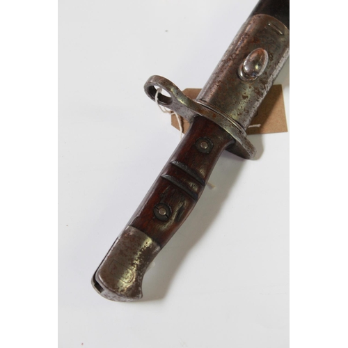 334 - British Lee Enfield 1913 pattern bayonet in good condition, complete with original lightly rusted Ro... 