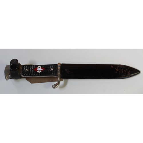 346 - C1930s German youth style dagger, with plastic hilt and steel sheath. With RZM M7/34 to blade. Blade... 