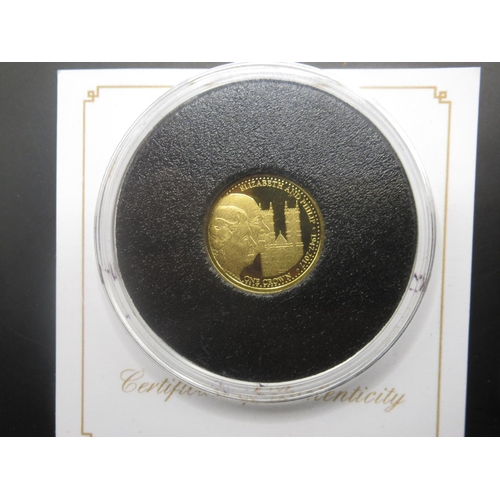 705 - The Platinum Wedding Anniversary Solid Gold 2017 One Crown Coin with COA, Solomon Islands Silver Pro... 