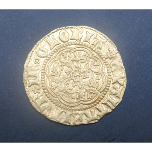 655 - Edward III (1327-1377) Quarter Gold Noble, Minted in Calais, 1.7g