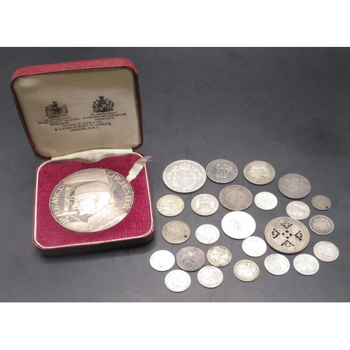 706 - Spink & Son Sir Francis Chichester silver medal and a collection of Pre-1920 GB silver content coins... 