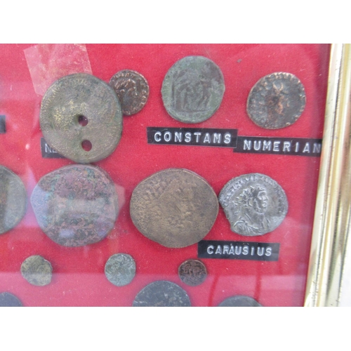 719 - Collection of 33 framed ancient Roman coins, collection of loose ancient coins, other mixed coins an... 