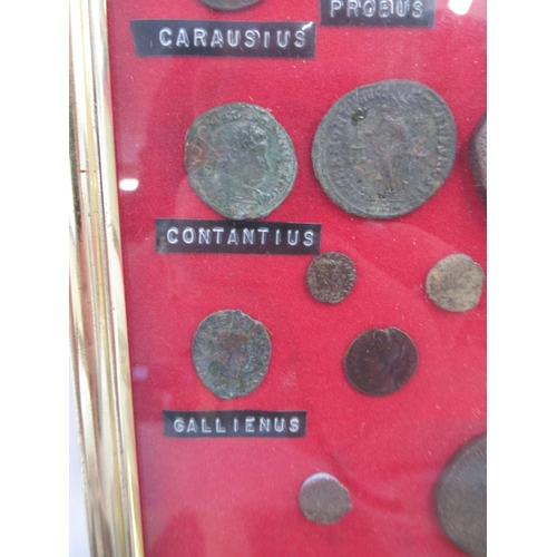 719 - Collection of 33 framed ancient Roman coins, collection of loose ancient coins, other mixed coins an... 