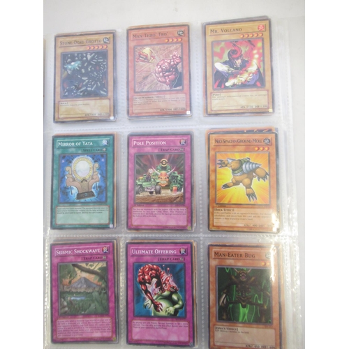 1454 - Collection of Yu-Gi-Oh! trading cards loose and in a folder (approx. 490)