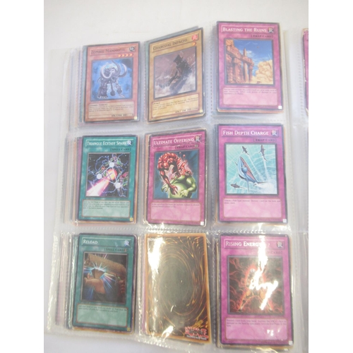 1454 - Collection of Yu-Gi-Oh! trading cards loose and in a folder (approx. 490)