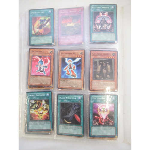 1454 - Collection of Yu-Gi-Oh! trading cards loose and in a folder (approx. 490)