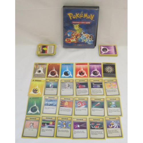 1456 - Pokemon folder cont. trading cards and loose Pokemon trading cards to inc. Dark Charizard, Charmande... 