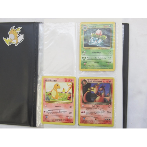 1456 - Pokemon folder cont. trading cards and loose Pokemon trading cards to inc. Dark Charizard, Charmande... 