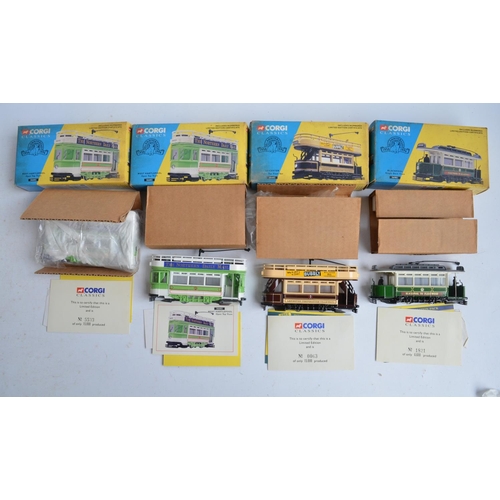 1198 - Fifteen boxed Corgi diecast tram models, all appear in at least near mint condition with one excepti... 