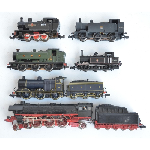 1162 - Collection of mostly boxed N gauge railway models to include an unboxed Fleischmann continental 4-6-... 