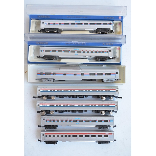 1165 - Collection of boxed and unboxed N gauge American railway models from Kato, Model Power, Bachmann, Gr... 