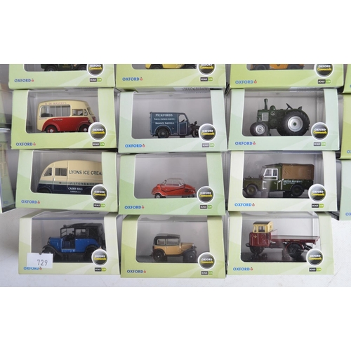 1181 - Fifty boxed 1/76 scale (OO gauge) vehicle models from Oxford Diecast's Commercials and Automobile Co... 