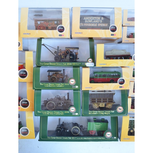 1185 - Thirty 1/76 scale (OO gauge) diecast model vehicles from Oxford Diecast Showtime and Great Dorset St... 