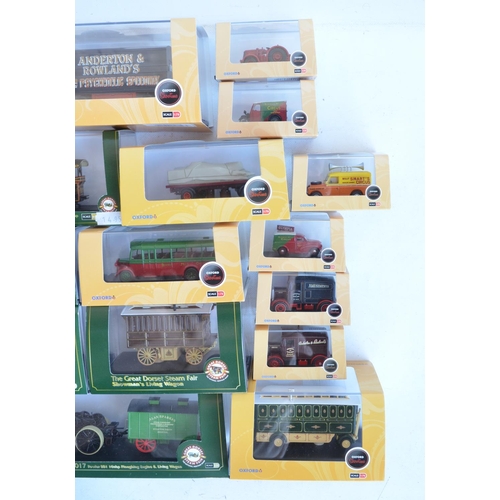 1185 - Thirty 1/76 scale (OO gauge) diecast model vehicles from Oxford Diecast Showtime and Great Dorset St... 