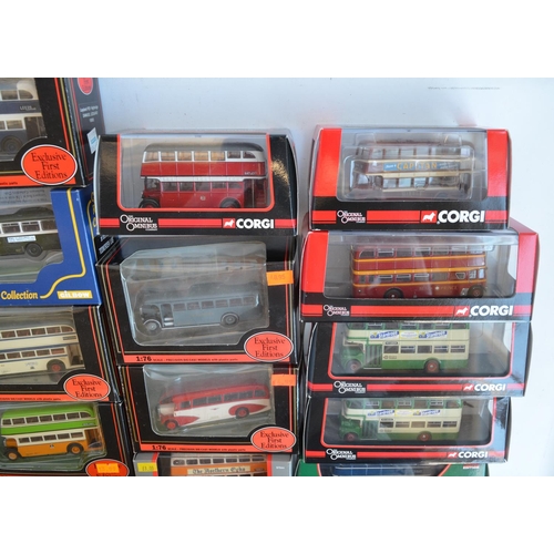 1194 - Collection of mostly boxed diecast 1/76 scale (OO gauge) bus models from EFE, Corgi and Gilbow, mode... 