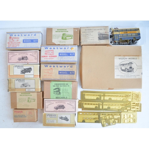 1205 - Collection of mostly unstarted OO gauge white metal bus and vehicle model kits from GS Models, Brack... 