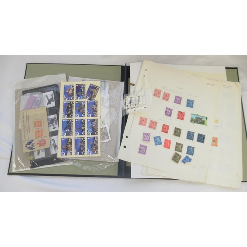 827 - Collection of Jersey, Guernsey and Isle of Man stamps in 3 folders