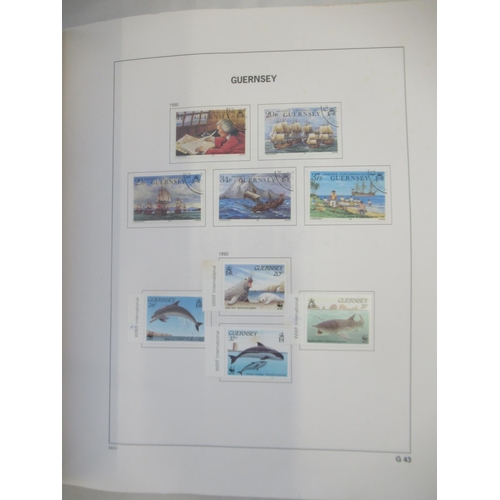 827 - Collection of Jersey, Guernsey and Isle of Man stamps in 3 folders