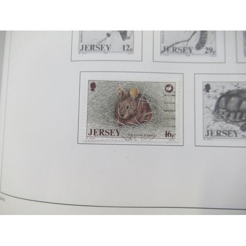 827 - Collection of Jersey, Guernsey and Isle of Man stamps in 3 folders