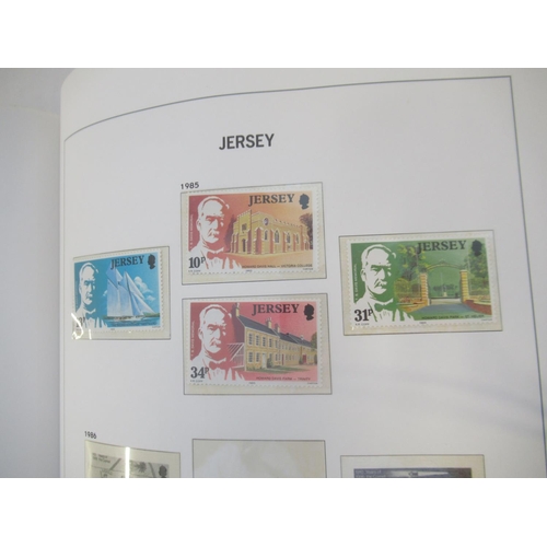 827 - Collection of Jersey, Guernsey and Isle of Man stamps in 3 folders