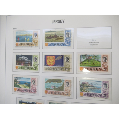 827 - Collection of Jersey, Guernsey and Isle of Man stamps in 3 folders