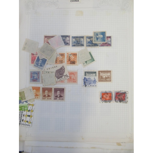 833 - 5 folders cont. c20th stamps from India, France, China, Poland, Ethiopia, Egypt, Brazil, etc.