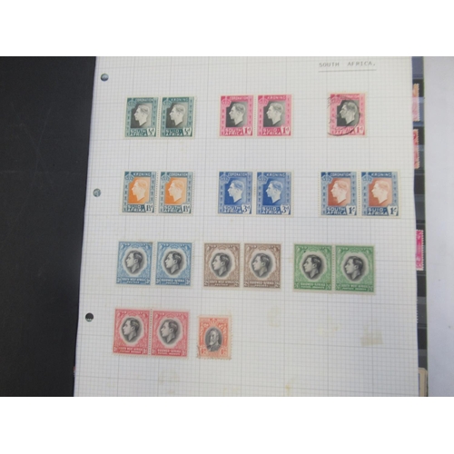 834 - 6 folders cont. c20th stamps from South Africa, Malta, Gibralta, Bahamas, Paraguay, etc.