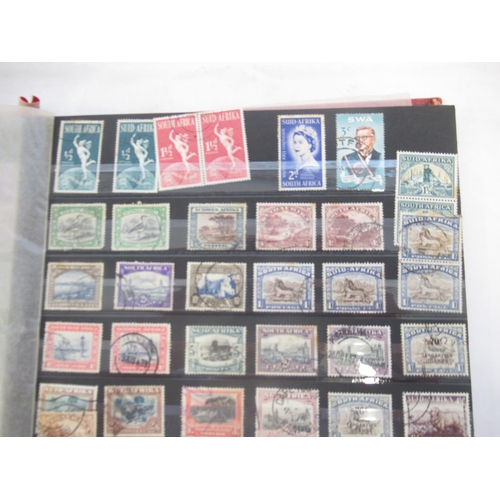 834 - 6 folders cont. c20th stamps from South Africa, Malta, Gibralta, Bahamas, Paraguay, etc.