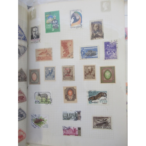 835 - 6 folders cont. c20th stamps from Hungary, North Korea, Russia, Space, etc.