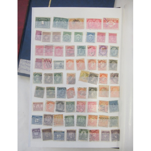 836 - 6 folders cont. c20th stamps from Canada, Cuba, Norway, Ceylon, Thailand, etc.