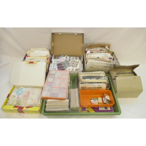 838 - Large collection of stamps and FDCs, loose, in envelopes, in stock pages and in album (qty.)