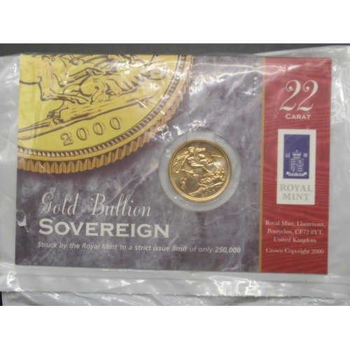 602 - Elizabeth II 2000 Sovereign, Royal Mint Gold Bullion Sovereign, in original packaging