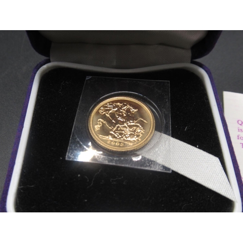 629 - Elizabeth II 2008 Half-Sovereign in plastic protector in purple case with COA from The Collector, Pi... 