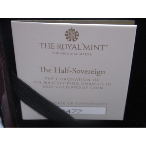 632 - The Royal Mint - The Coronation of His Majesty King Charles III 2023 Half-Sovereign, encapsulated in... 