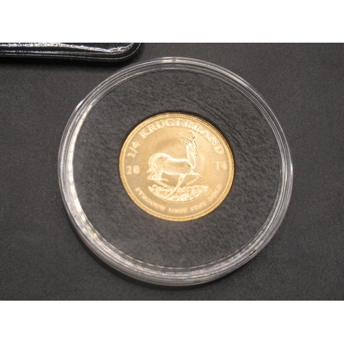 640 - Harrington & Byrne 2016 South Africa Gold Quarter Ounce Krugerrand encapsulated with COA