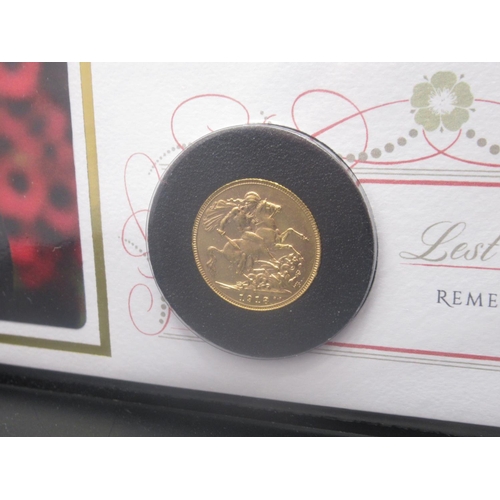 606 - Jubilee Mint- The Remembrance Day 22-Carat Gold Sovereign Presentation Cover