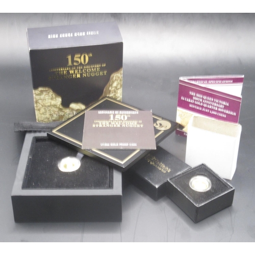 642 - The Perth Mint 150th Anniversary of the Discovery of the Welcome Stranger Nugget 1/10oz Gold Proof C... 