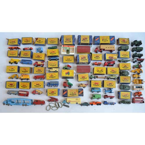 1208 - Collection of vintage Matchbox/Moko Lesney small scale diecast model vehicles including 36 boxed exa... 