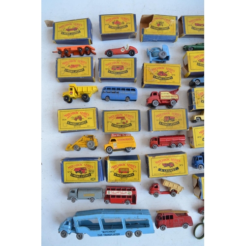 1208 - Collection of vintage Matchbox/Moko Lesney small scale diecast model vehicles including 36 boxed exa... 