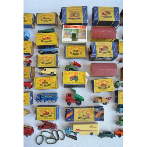 1208 - Collection of vintage Matchbox/Moko Lesney small scale diecast model vehicles including 36 boxed exa... 